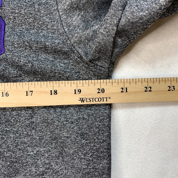 NBA Los Angeles Lakers Ultra Game Hoodie‎ Striped Hem Gray Purple Mens Sz Small - Picture 4 of 7